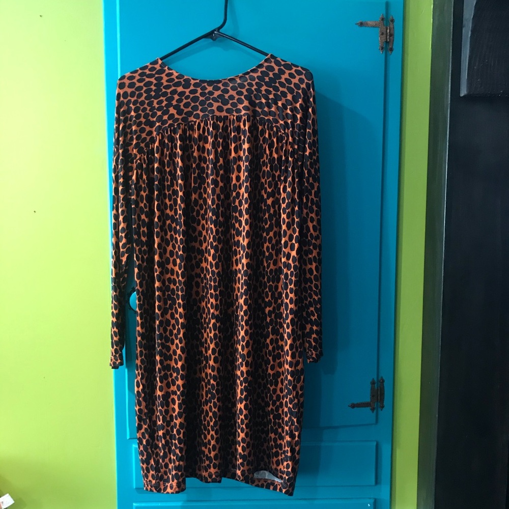 LOFT Red and Black Leopard Dress